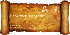Szalczer Apolló névjegykártya